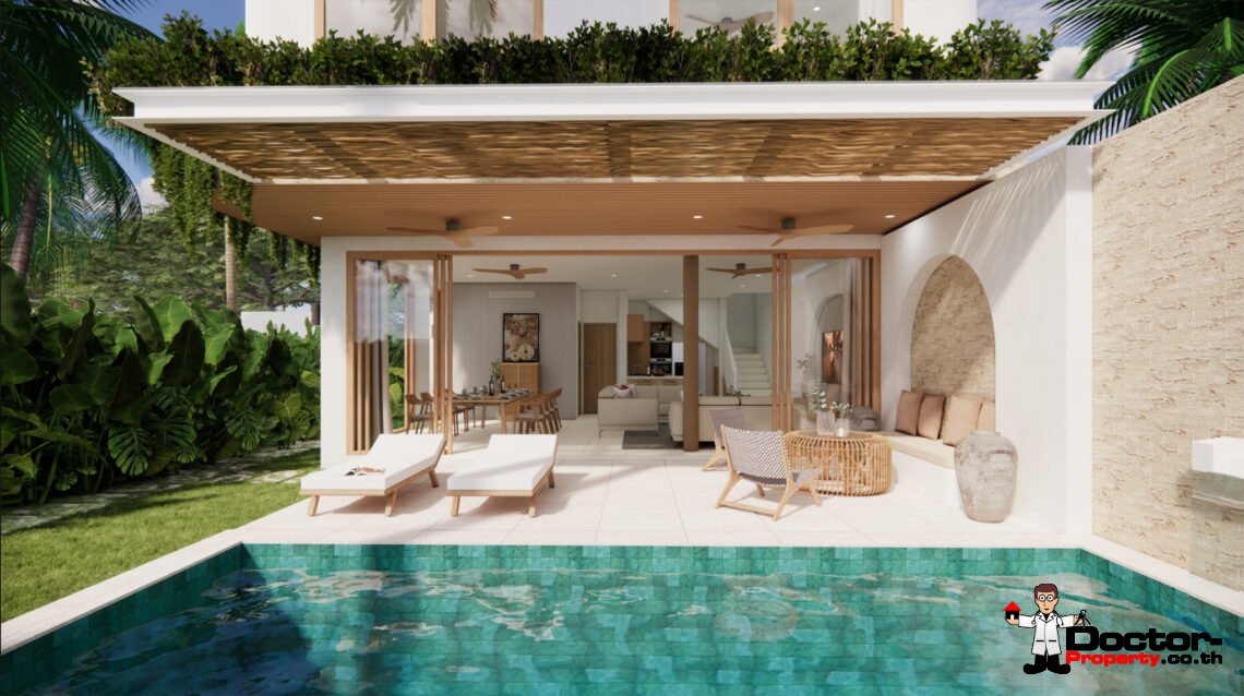 Modern 4 Bedroom – 2 Storey Pool Villa in Bang Rak, Koh Samui – For Sale