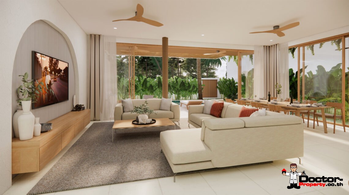 Modern 4 Bedroom – 2 Storey Pool Villa in Bang Rak, Koh Samui – For Sale