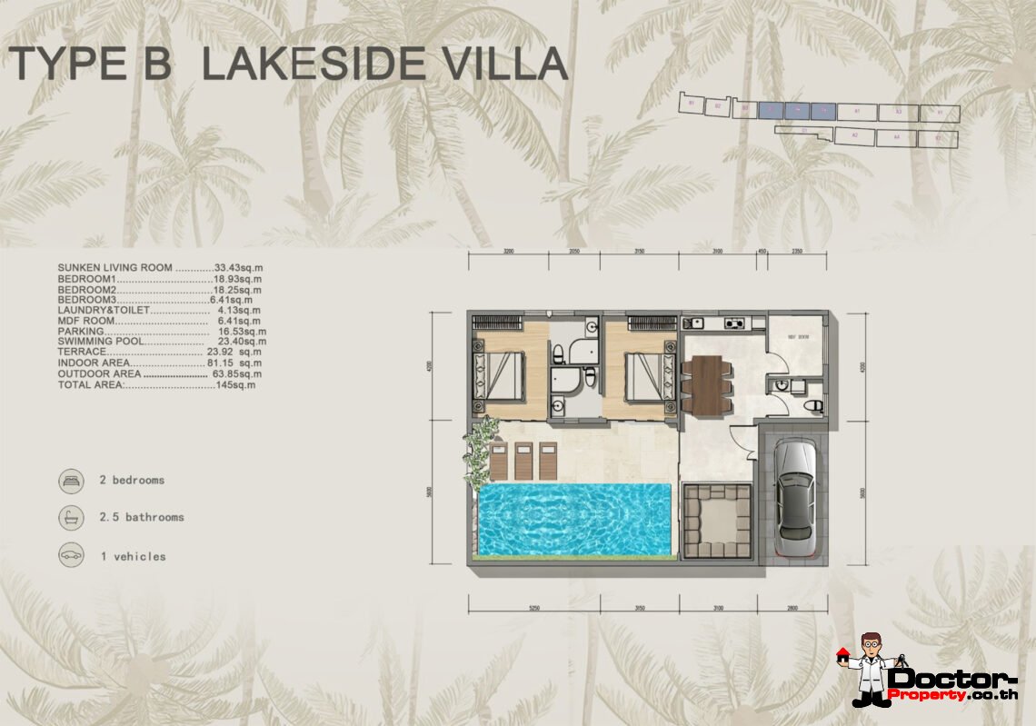 2 Bedroom Pool Villa with Lakeside in Chaweng, Koh Samui – For Sale
