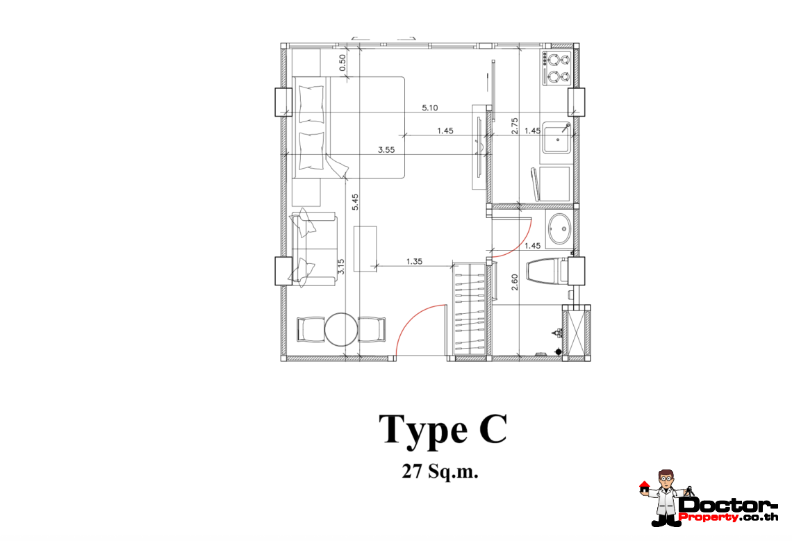 1-2 Bedroom Condominium with Lakeside in Chaweng, Koh Samui – For Sale