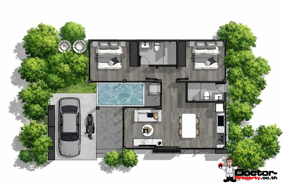 2 Bedroom Tiny House, 800 Metre Walk to the Beach in Ban Tai, Koh Samui – For Sale