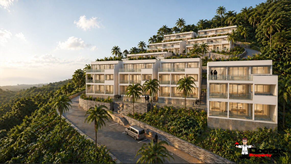 2 Bedroom Apartment with Sea View in Na Mueang, Koh Samui – For Sale
