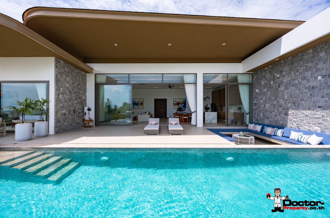Luxury 3-4 Bedroom Private Pool Villa with Sea View in Chaweng Noi, Koh Samui – For Sale