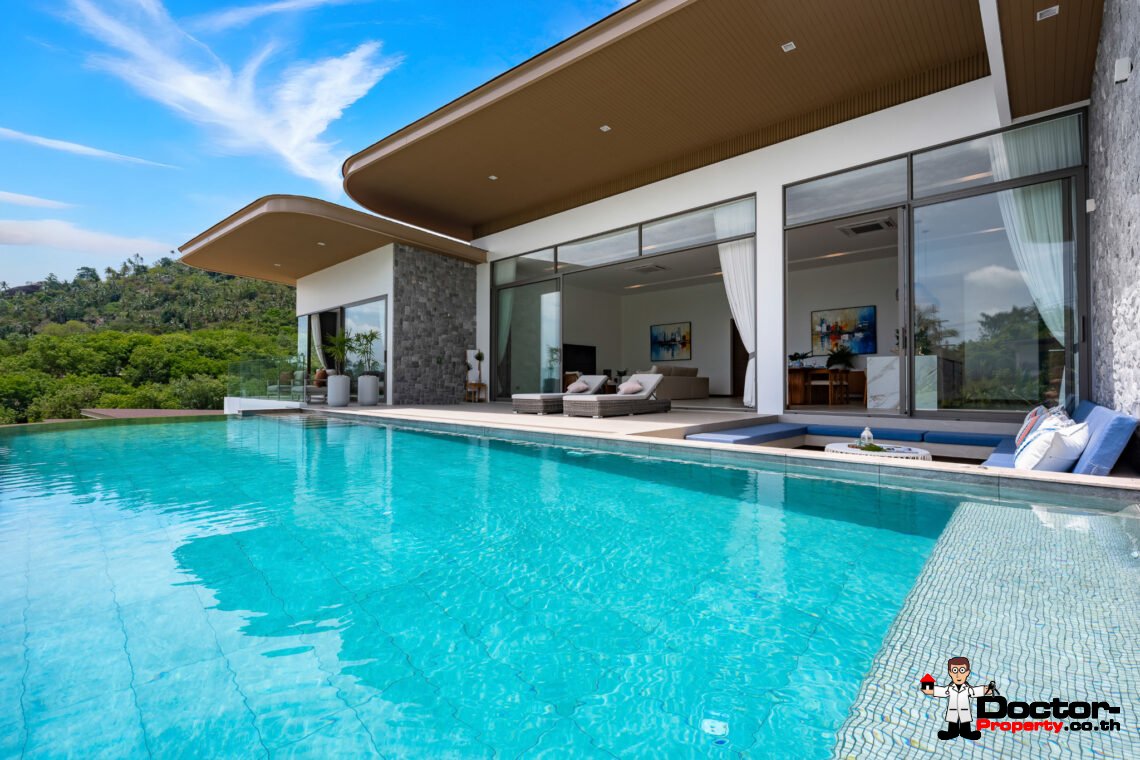 Luxury 3-4 Bedroom Private Pool Villa with Sea View in Chaweng Noi, Koh Samui – For Sale