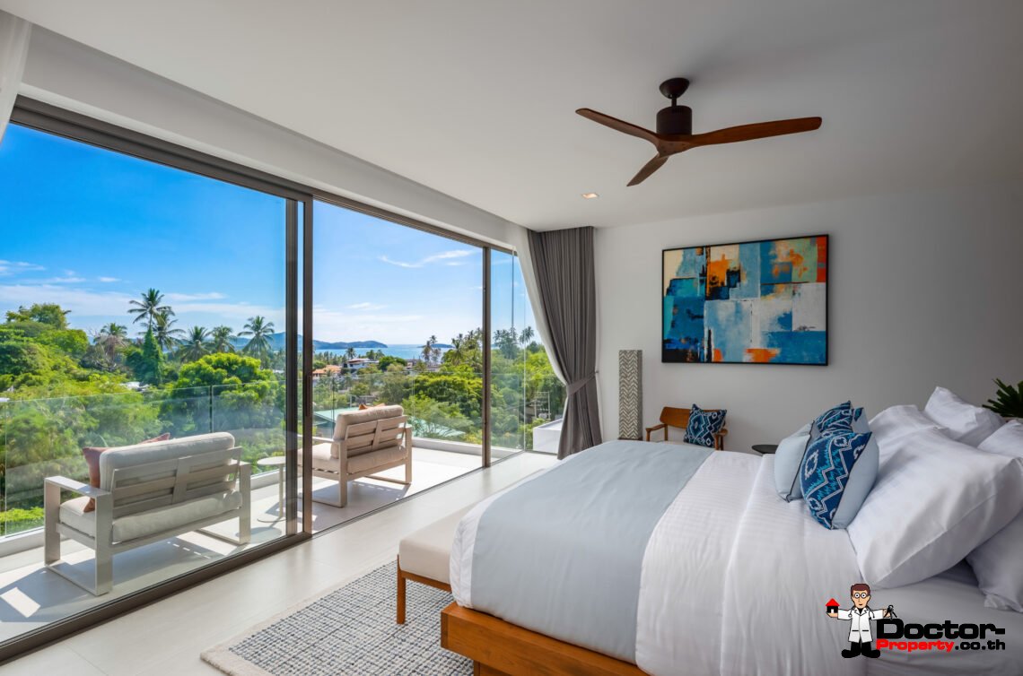 Luxury 3-4 Bedroom Private Pool Villa with Sea View in Chaweng Noi, Koh Samui – For Sale