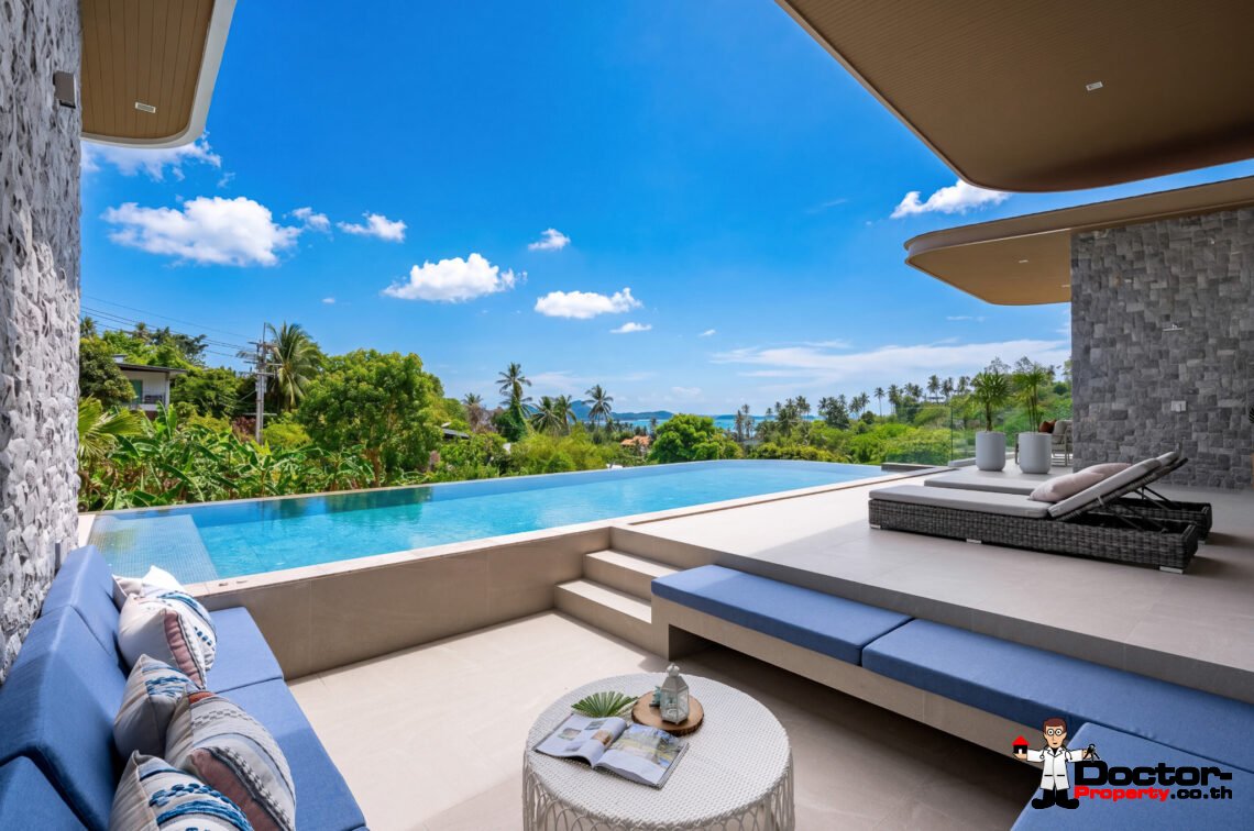 Luxury 3-4 Bedroom Private Pool Villa with Sea View in Chaweng Noi, Koh Samui – For Sale