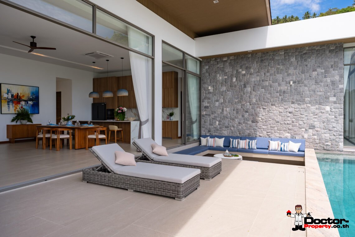 Luxury 3-4 Bedroom Private Pool Villa with Sea View in Chaweng Noi, Koh Samui – For Sale