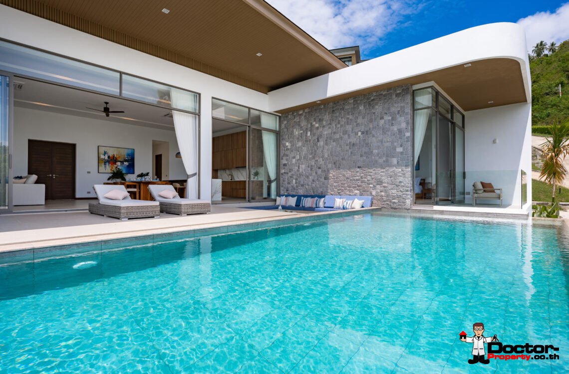 Luxury 3-4 Bedroom Private Pool Villa with Sea View in Chaweng Noi, Koh Samui – For Sale