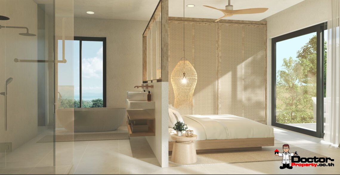 Spacious Luxurious 7 Bedroom Pool Villa with Sea View in Bang Rak, Koh Samui – For Sale