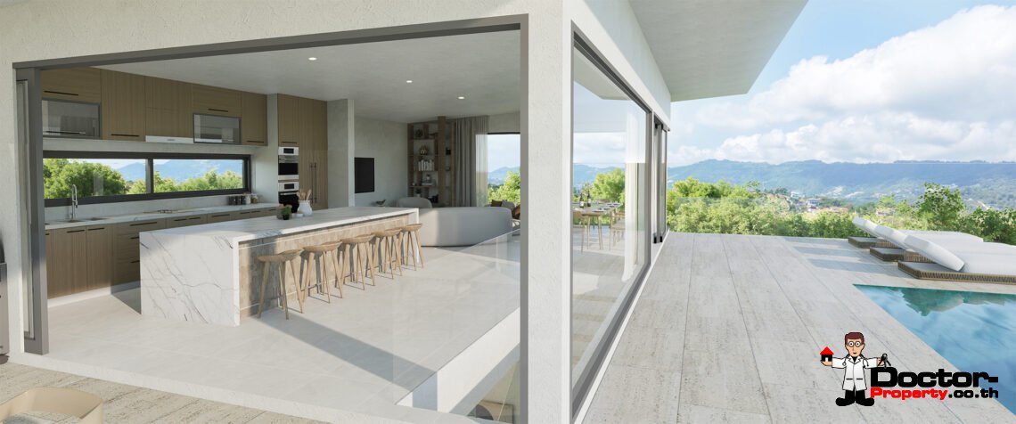 Spacious Luxurious 7 Bedroom Pool Villa with Sea View in Bang Rak, Koh Samui – For Sale