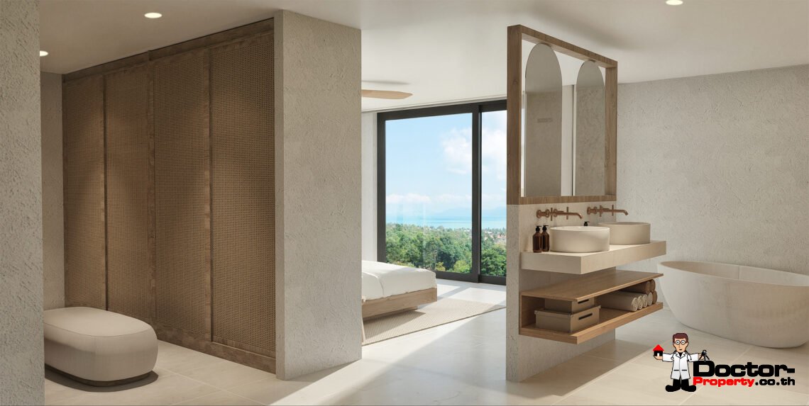 Spacious Luxurious 7 Bedroom Pool Villa with Sea View in Bang Rak, Koh Samui – For Sale
