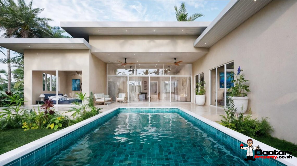 Tropical 3 Bedroom Pool Villa in Bo Phut, Koh Samui – For Sale
