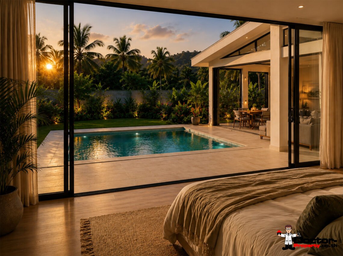 Modern 3 Bedroom Pool Villa in Na Mueang, Koh Samui – For Sale