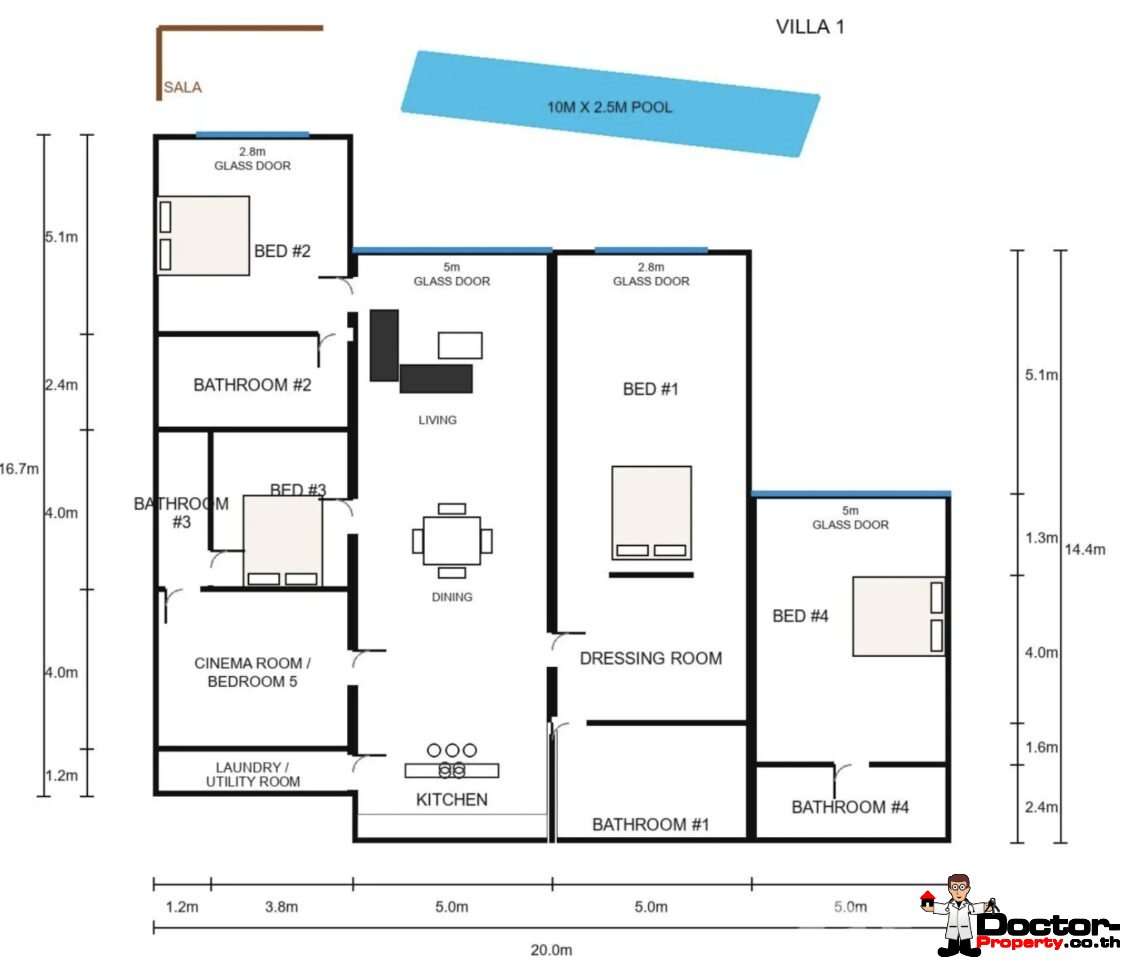 New 5 Bedroom Pool Villa in Bo Phut, Koh Samui – For Sale