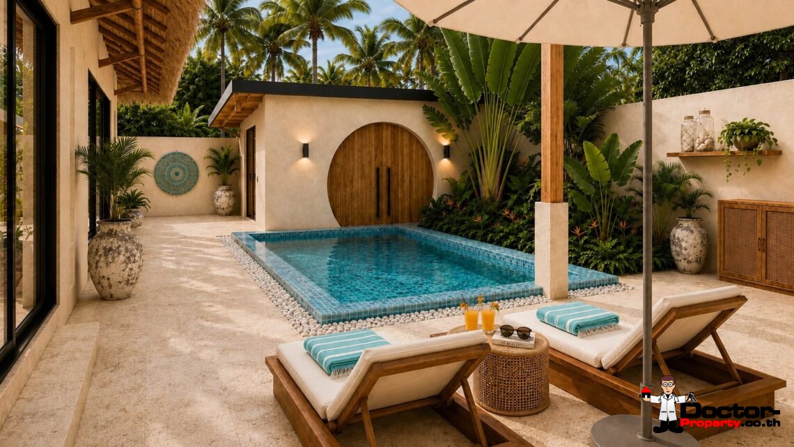New 1 Bedroom Tropical Villa in Thong Krut, Koh Samui – For Sale