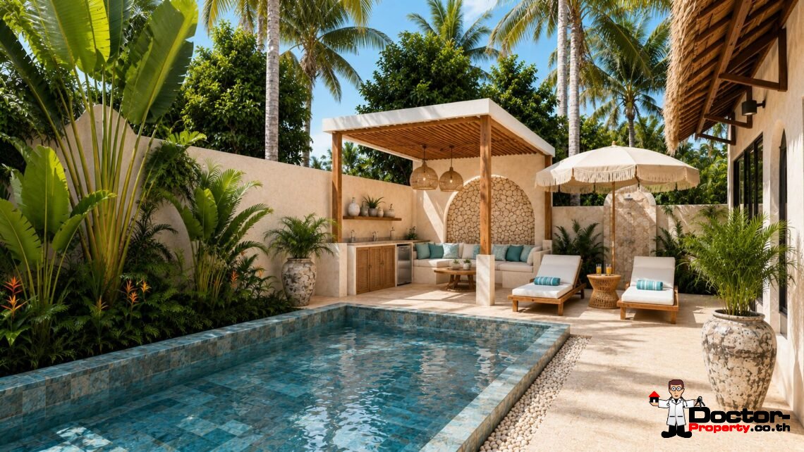 New 1 Bedroom Tropical Villa in Thong Krut, Koh Samui – For Sale