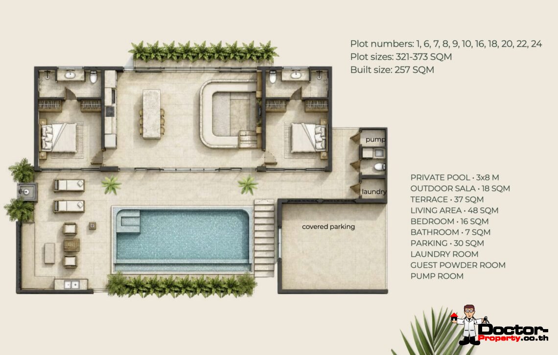 New 2 Bedroom Tropical Villa in Thong Krut, Koh Samui – For Sale