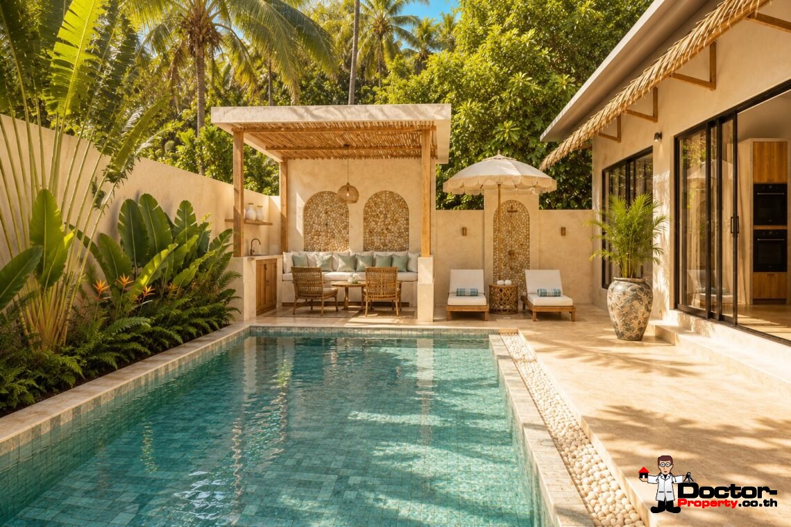 New 2 Bedroom Tropical Villa in Thong Krut, Koh Samui – For Sale
