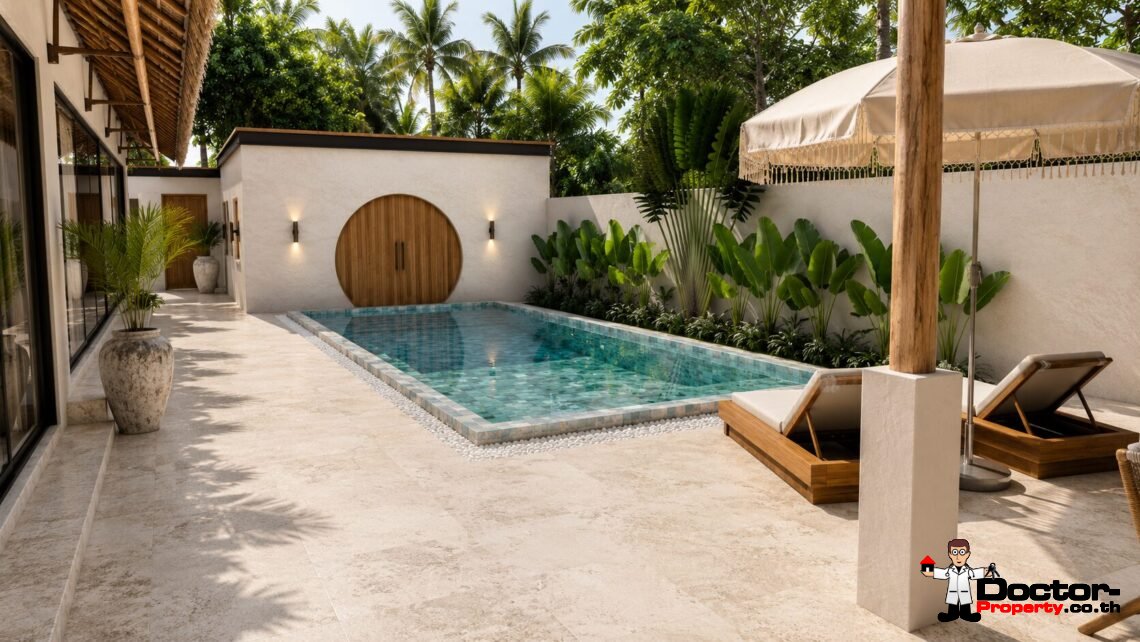 New 3 Bedroom Tropical Villa in Thong Krut, Koh Samui – For Sale