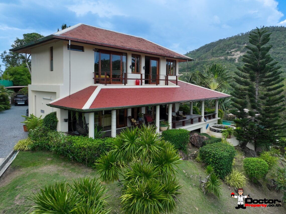 3 + 1 Bedroom Villa With Sea View in Taling Ngam, Koh Samui – For Sale