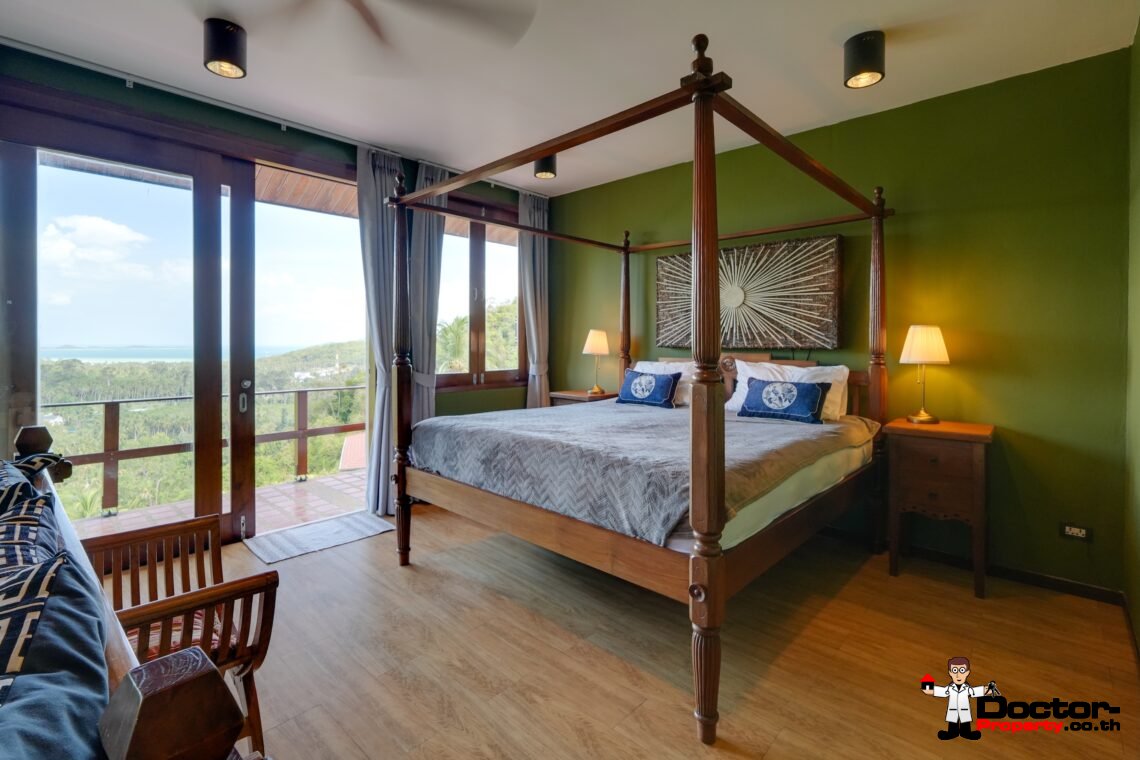 3 + 1 Bedroom Villa With Sea View in Taling Ngam, Koh Samui – For Sale