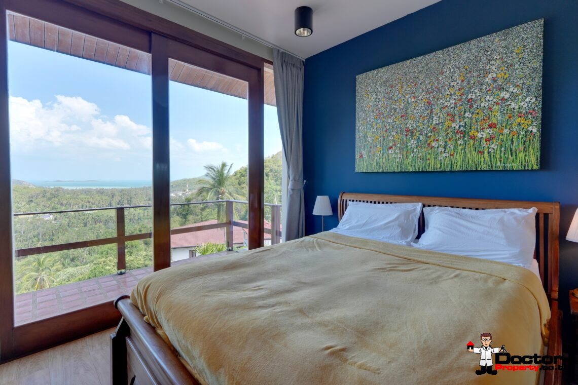 3 + 1 Bedroom Villa With Sea View in Taling Ngam, Koh Samui – For Sale