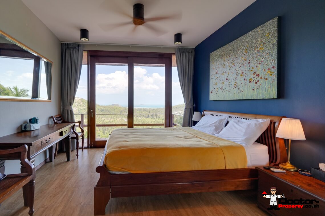 3 + 1 Bedroom Villa With Sea View in Taling Ngam, Koh Samui – For Sale