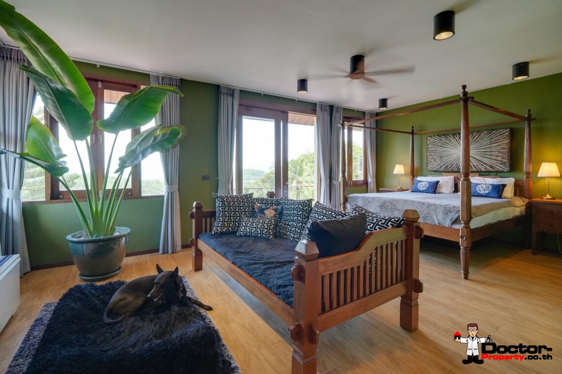 3 + 1 Bedroom Villa With Sea View in Taling Ngam, Koh Samui – For Sale