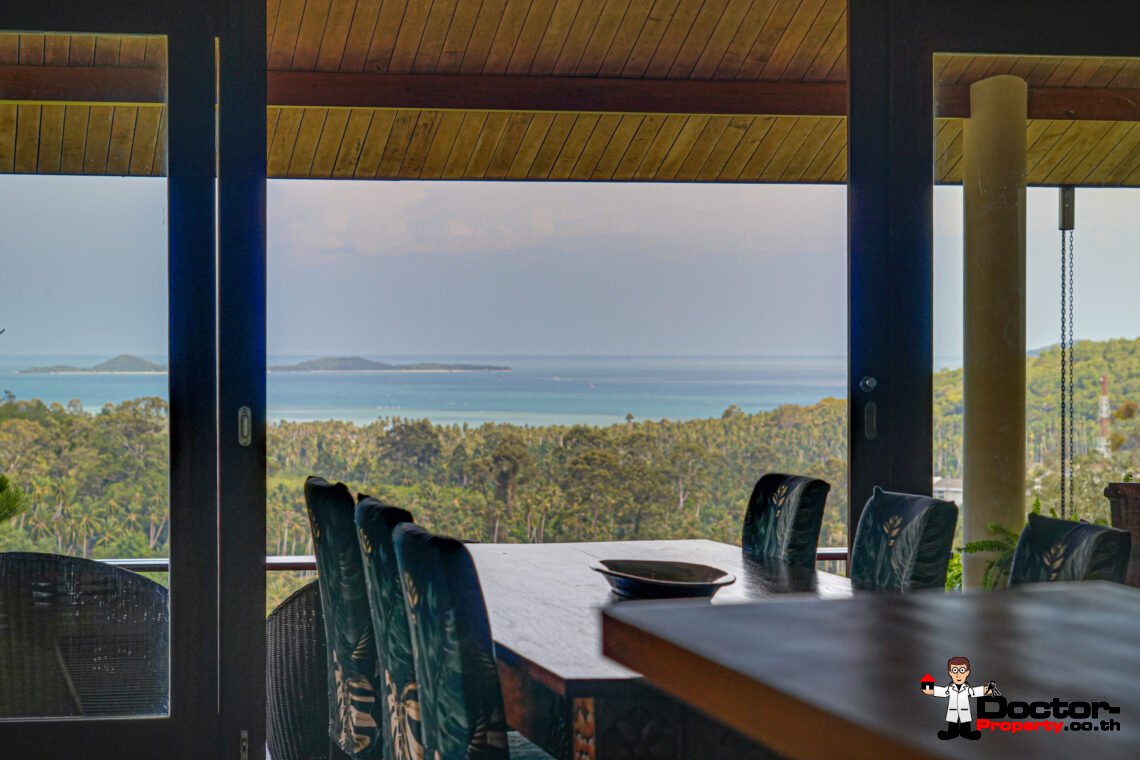 3 + 1 Bedroom Villa With Sea View in Taling Ngam, Koh Samui – For Sale