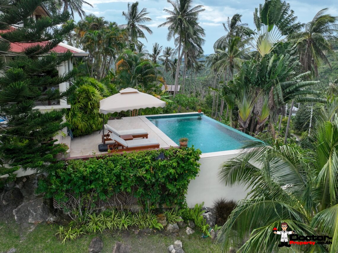3 + 1 Bedroom Villa With Sea View in Taling Ngam, Koh Samui – For Sale