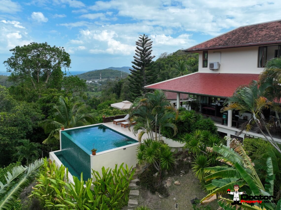 3 + 1 Bedroom Villa With Sea View in Taling Ngam, Koh Samui – For Sale