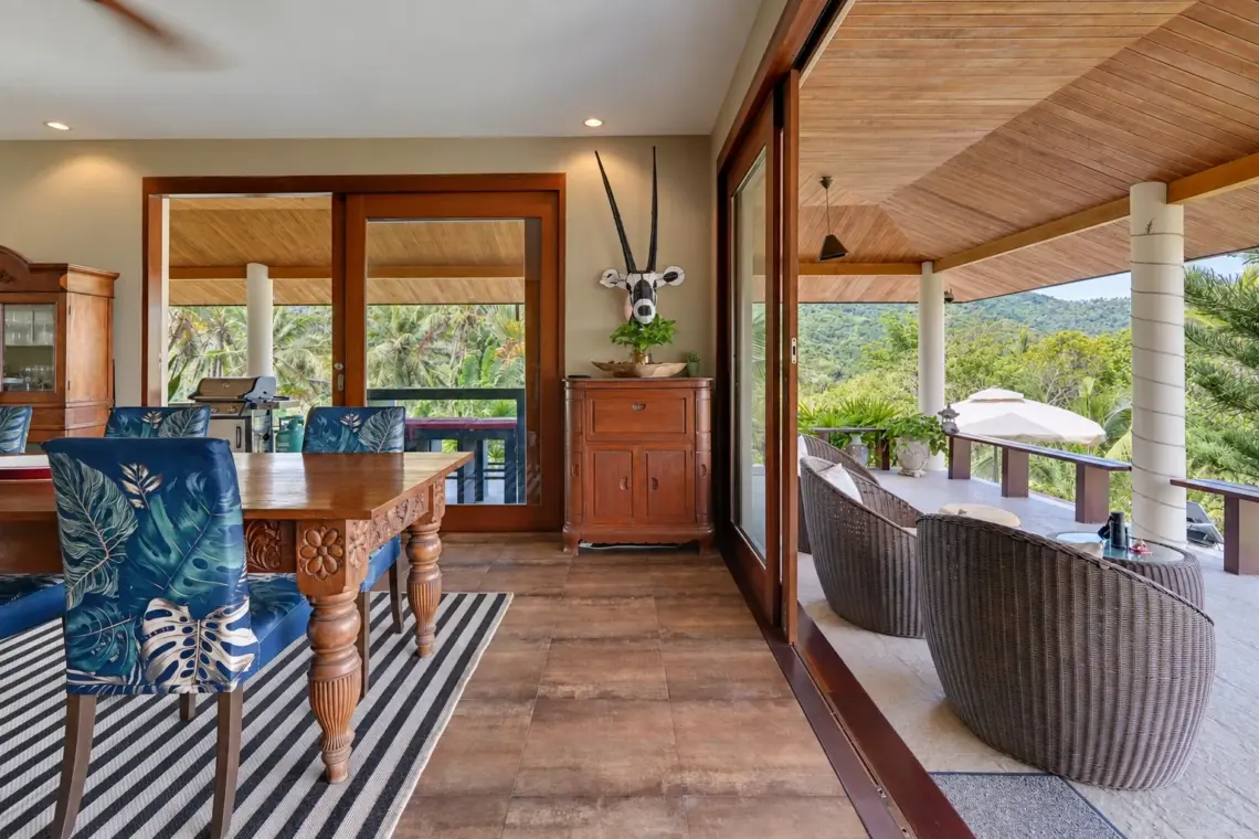 Dining room at the villa in Taling Ngam, Koh Samui