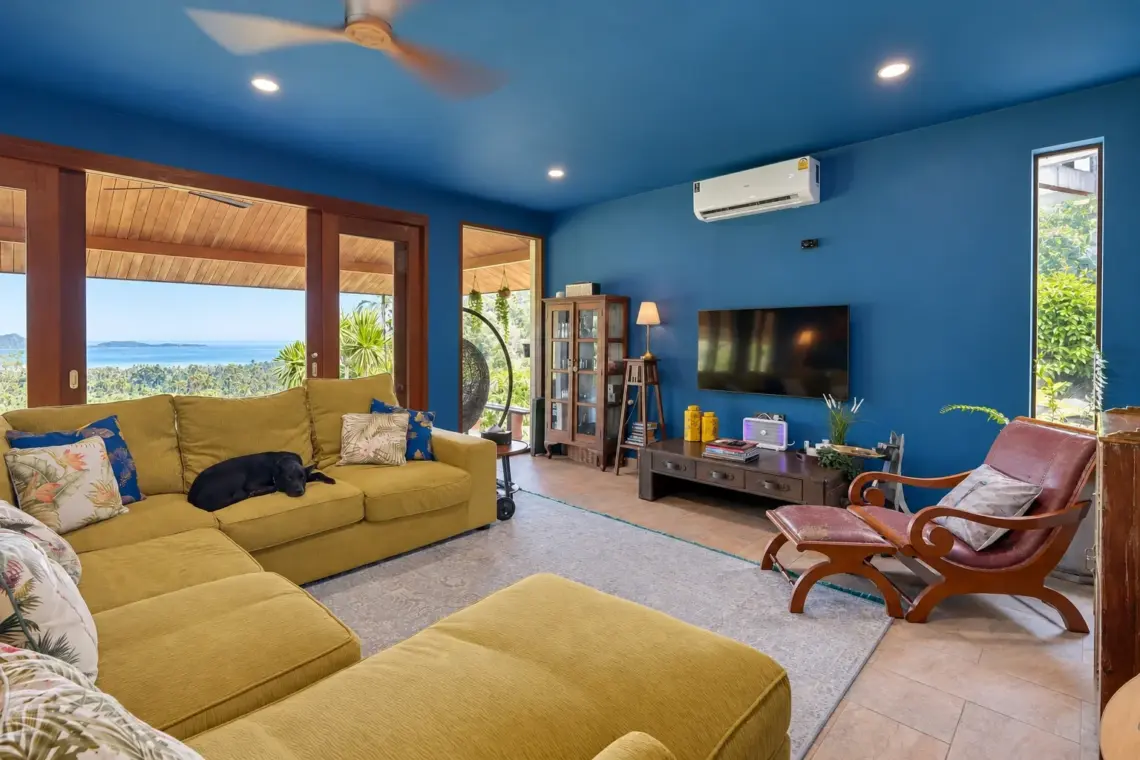 Living room at the villa in Taling Ngam, Koh Samui