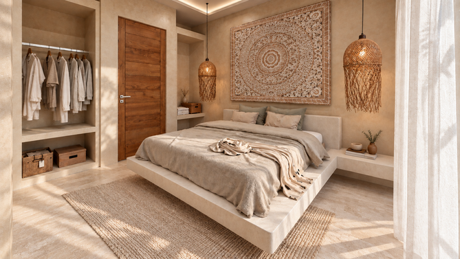 Bedroom at Eden Tropical 1 bedroom villa in Lipa Noi