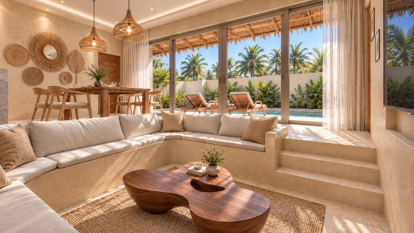Living area at Eden Tropical 1 bedroom villa in Lipa Noi