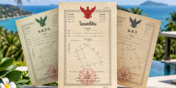 Thai land title deeds including Chanote, Nor Sor 3 Gor and Nor Sor 3