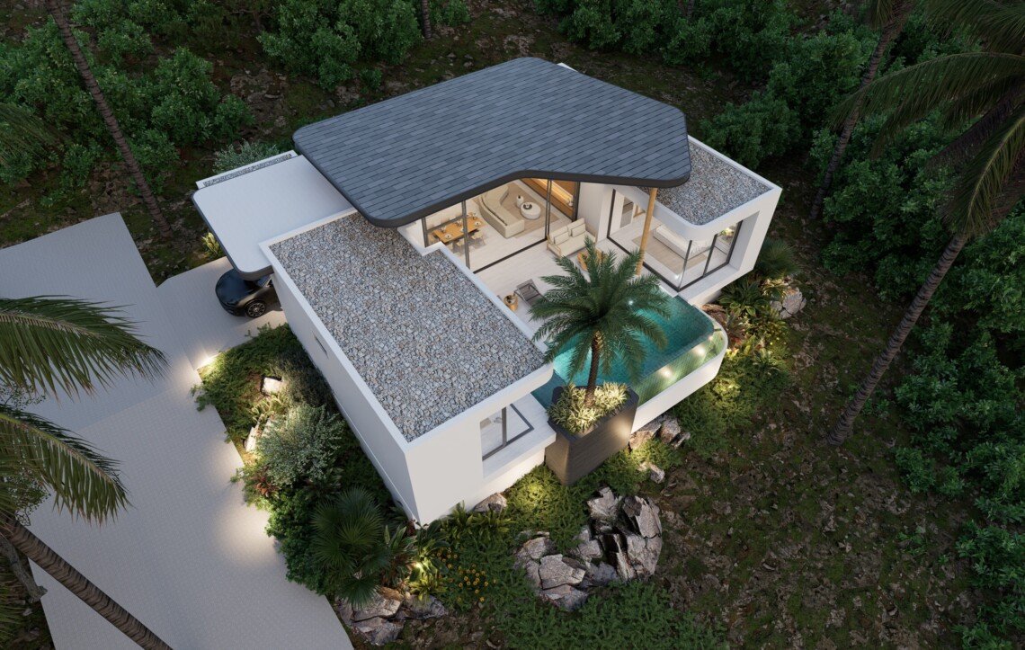 3 Bedroom Sea View Pool Villas for Sale in Plai Laem, Koh Samui