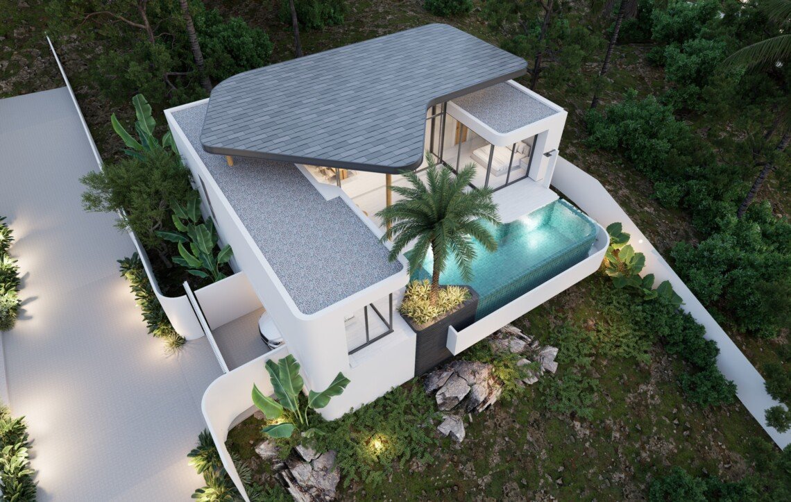 3 Bedroom Sea View Pool Villas for Sale in Plai Laem, Koh Samui