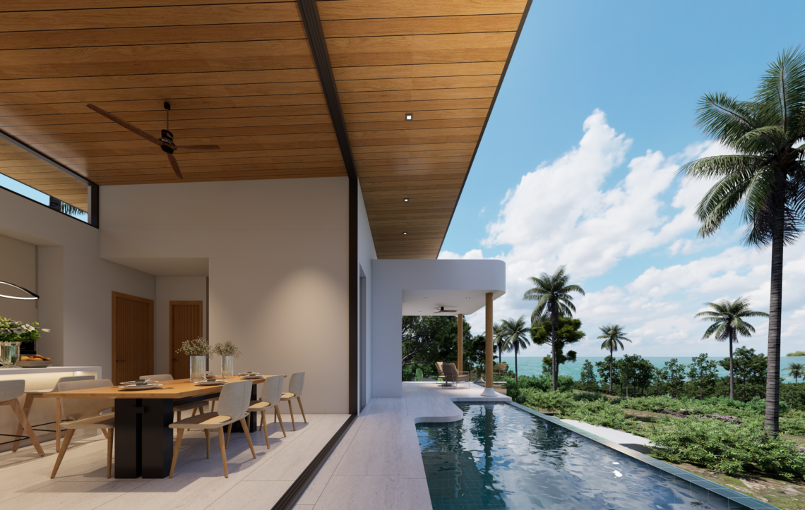 3 Bedroom Sea View Pool Villas for Sale in Plai Laem, Koh Samui