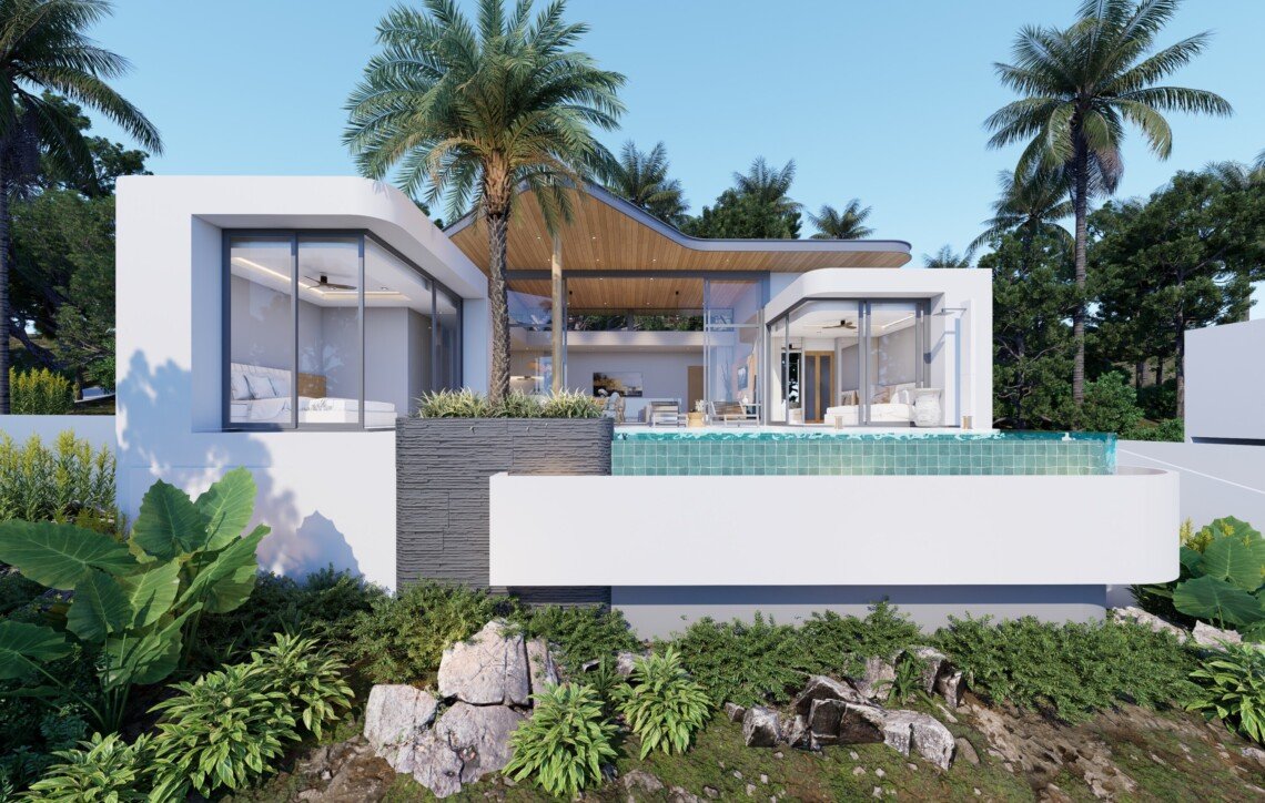 3 Bedroom Sea View Pool Villas for Sale in Plai Laem, Koh Samui