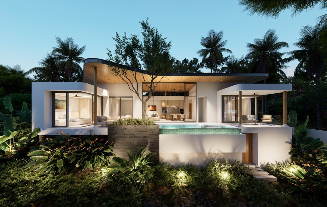 3 Bedroom Sea View Pool Villas for Sale in Plai Laem, Koh Samui