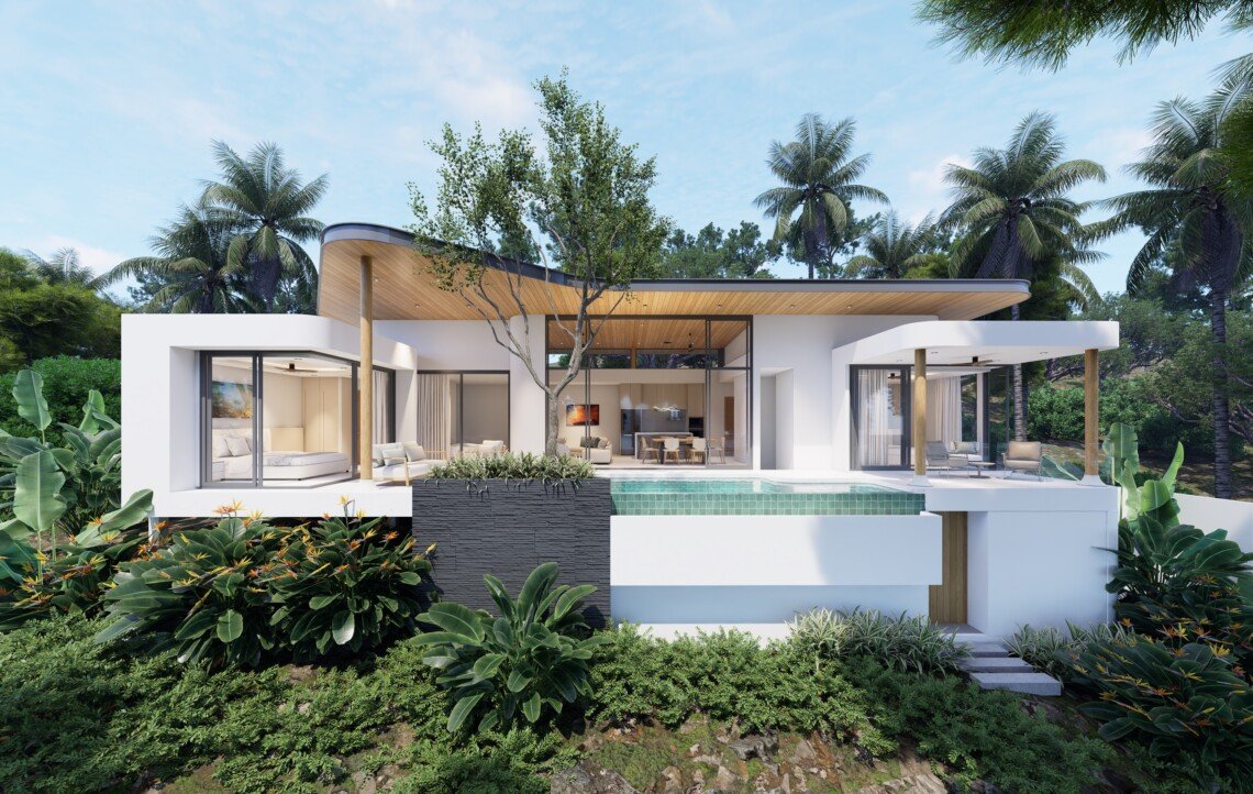 3 Bedroom Sea View Pool Villas for Sale in Plai Laem, Koh Samui
