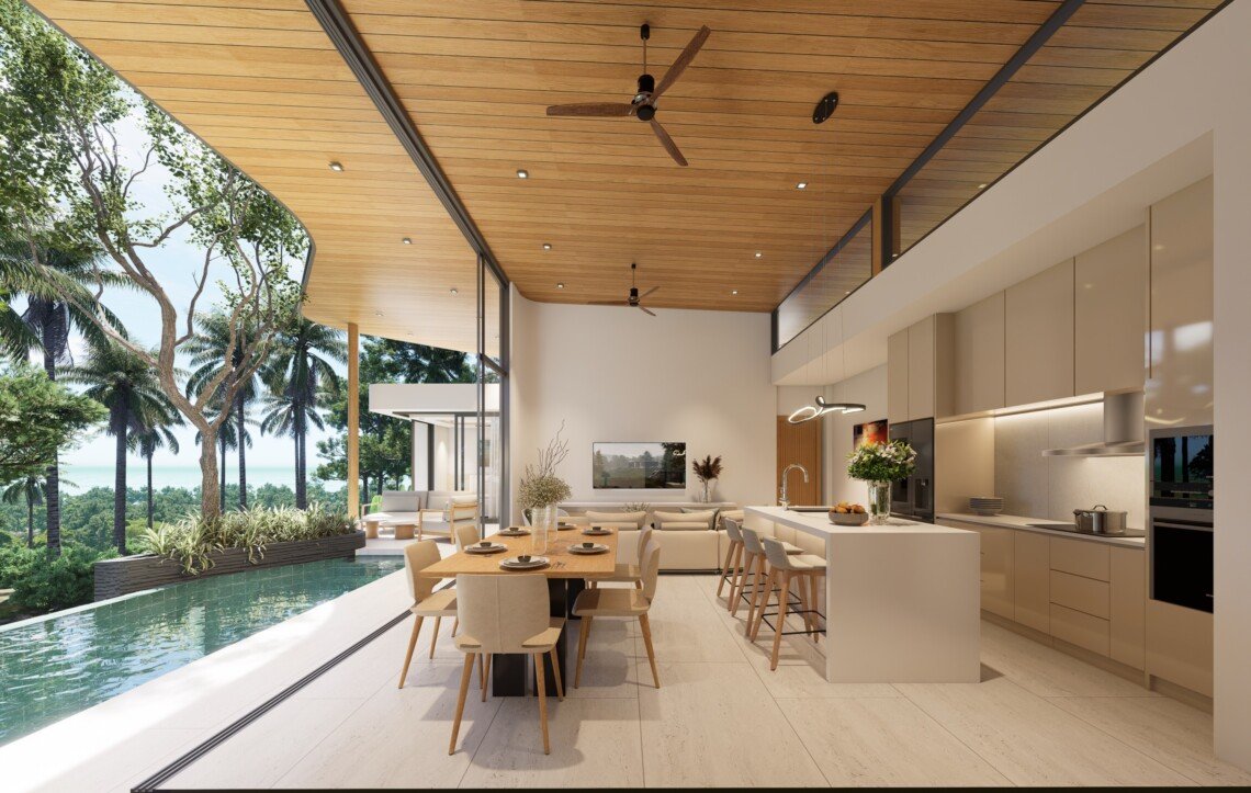 3 Bedroom Sea View Pool Villas for Sale in Plai Laem, Koh Samui