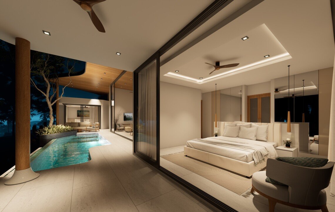 3 Bedroom Sea View Pool Villas for Sale in Plai Laem, Koh Samui
