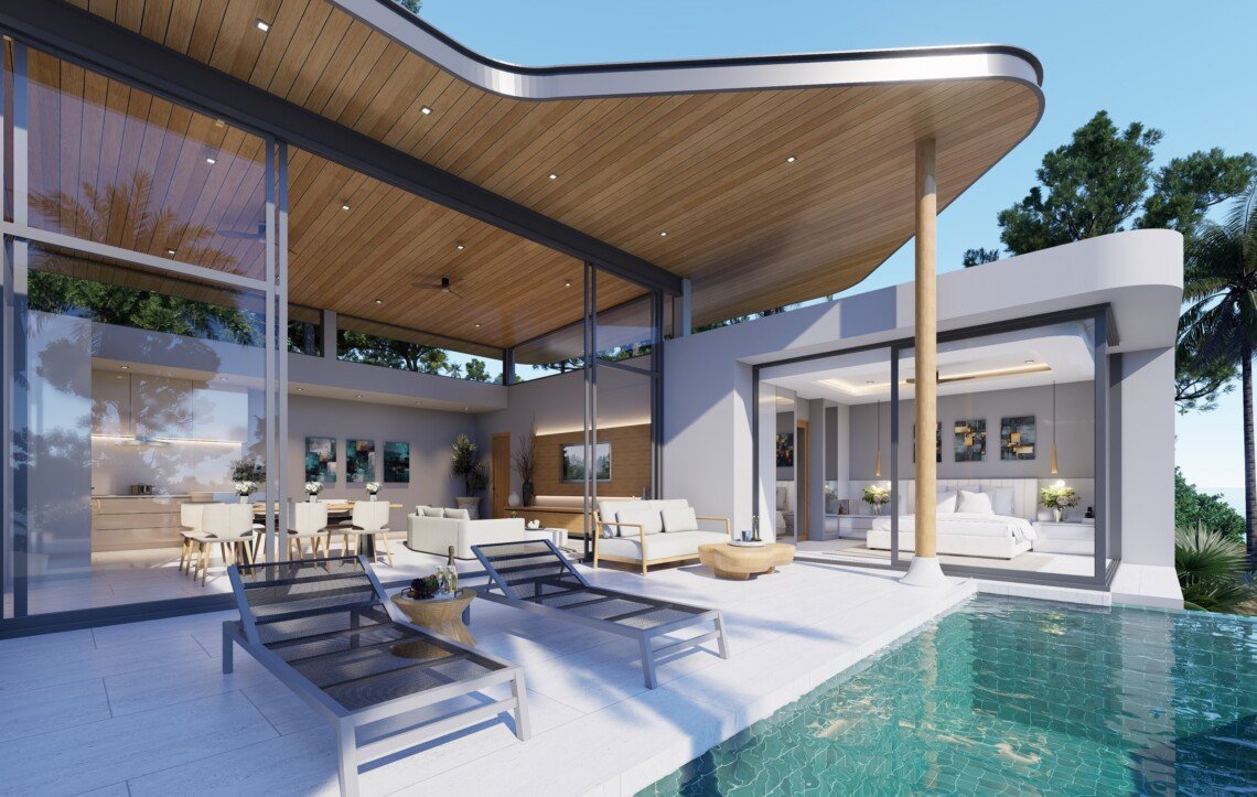 3 Bedroom Sea View Pool Villas for Sale in Plai Laem, Koh Samui