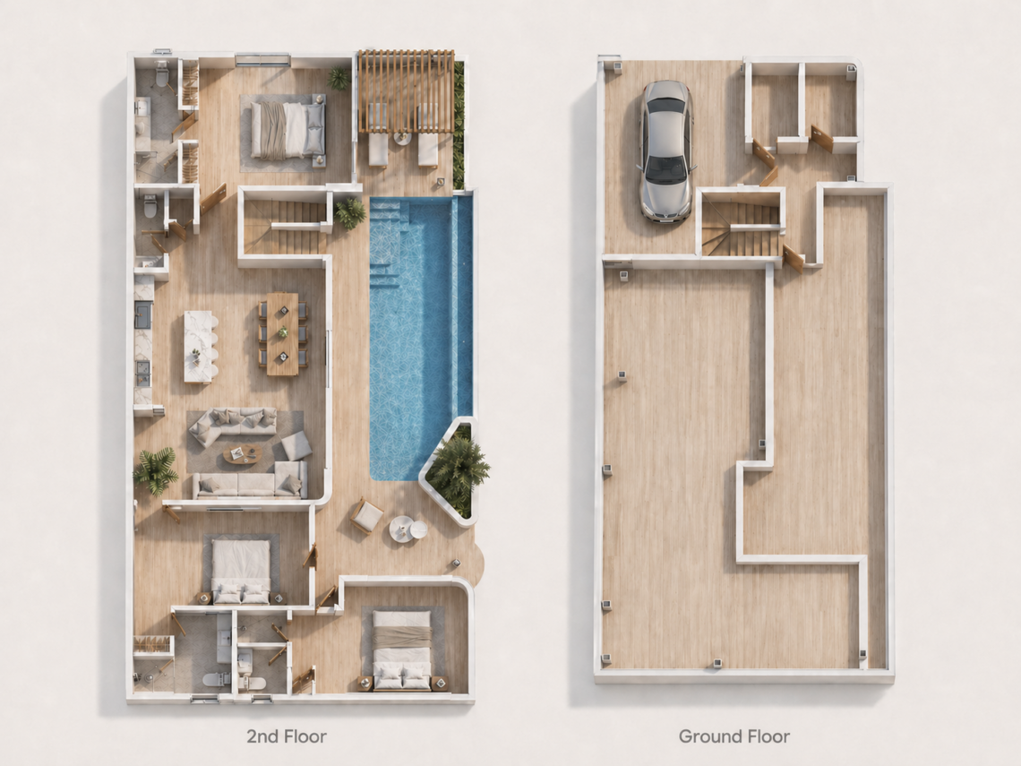 3 Bedroom Sea View Pool Villas for Sale in Plai Laem, Koh Samui
