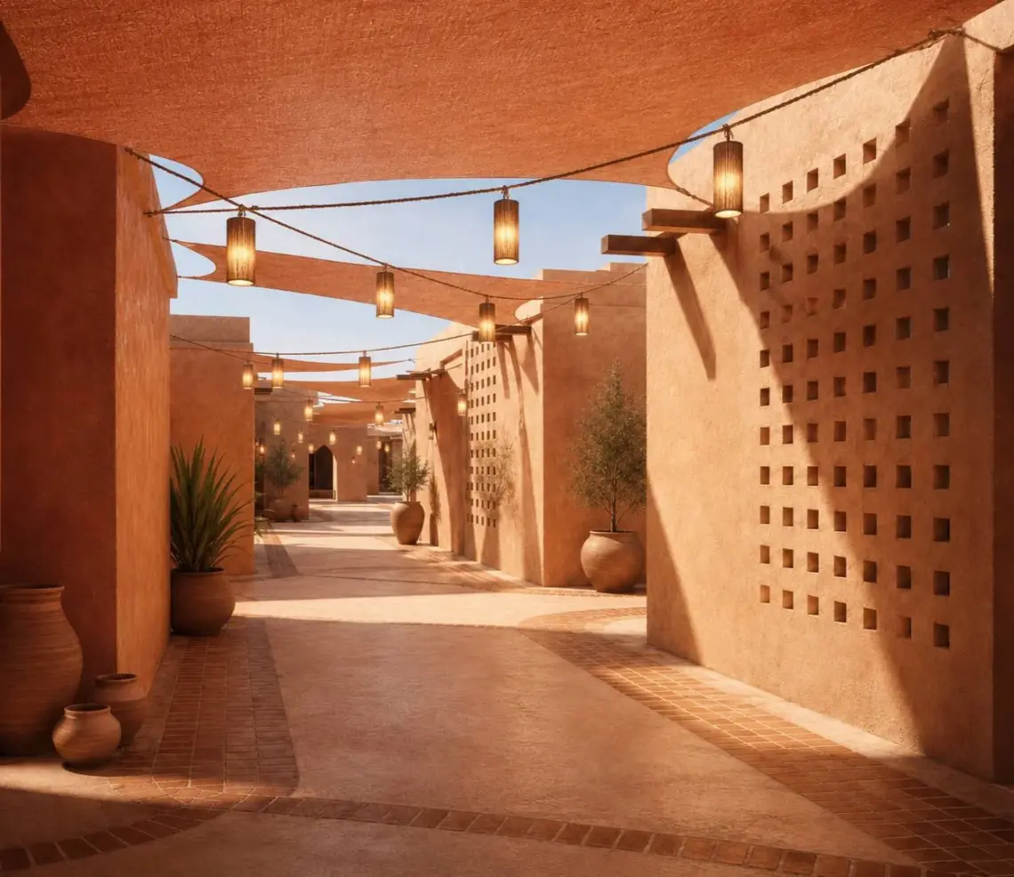 Shared Walkway in Chaweng Noi, Koh Samui — architectural render