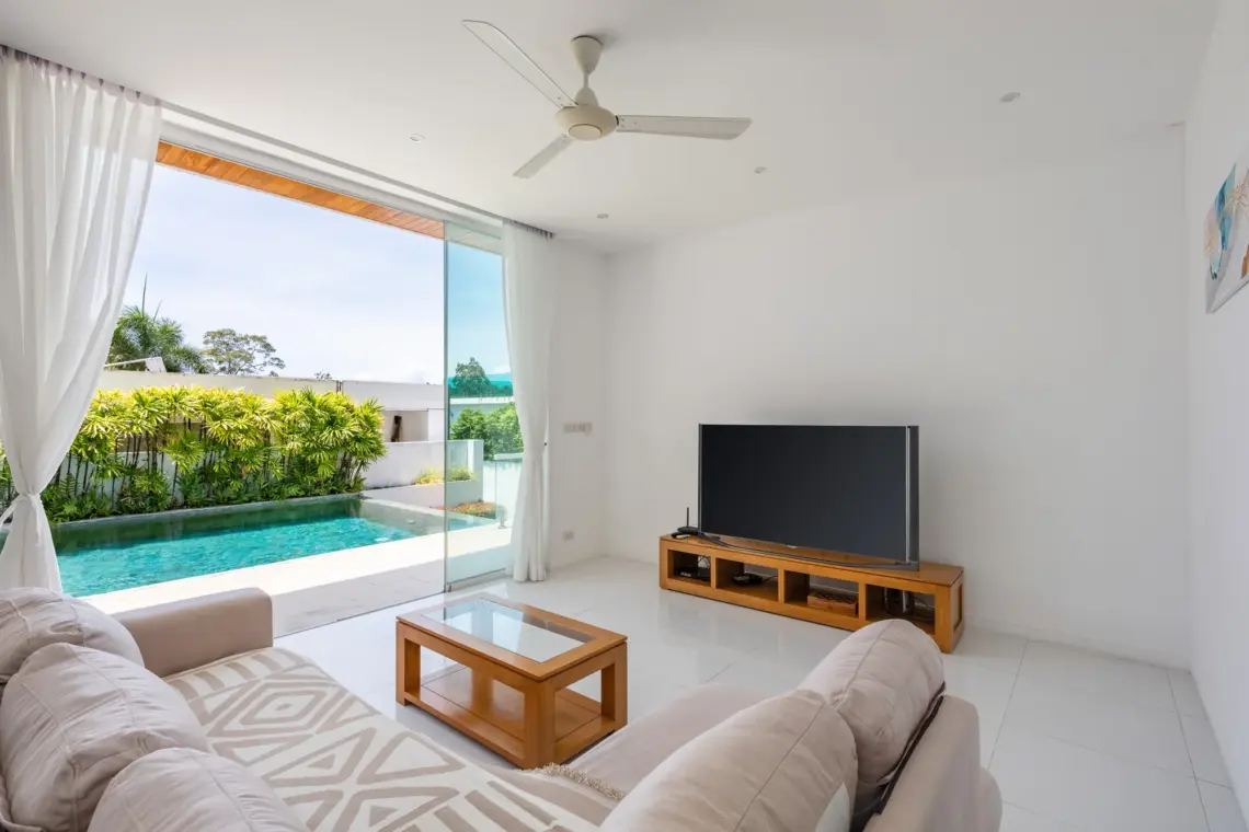 living room in a garden pool villa in Lamai
