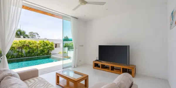 living room in a garden pool villa in Lamai
