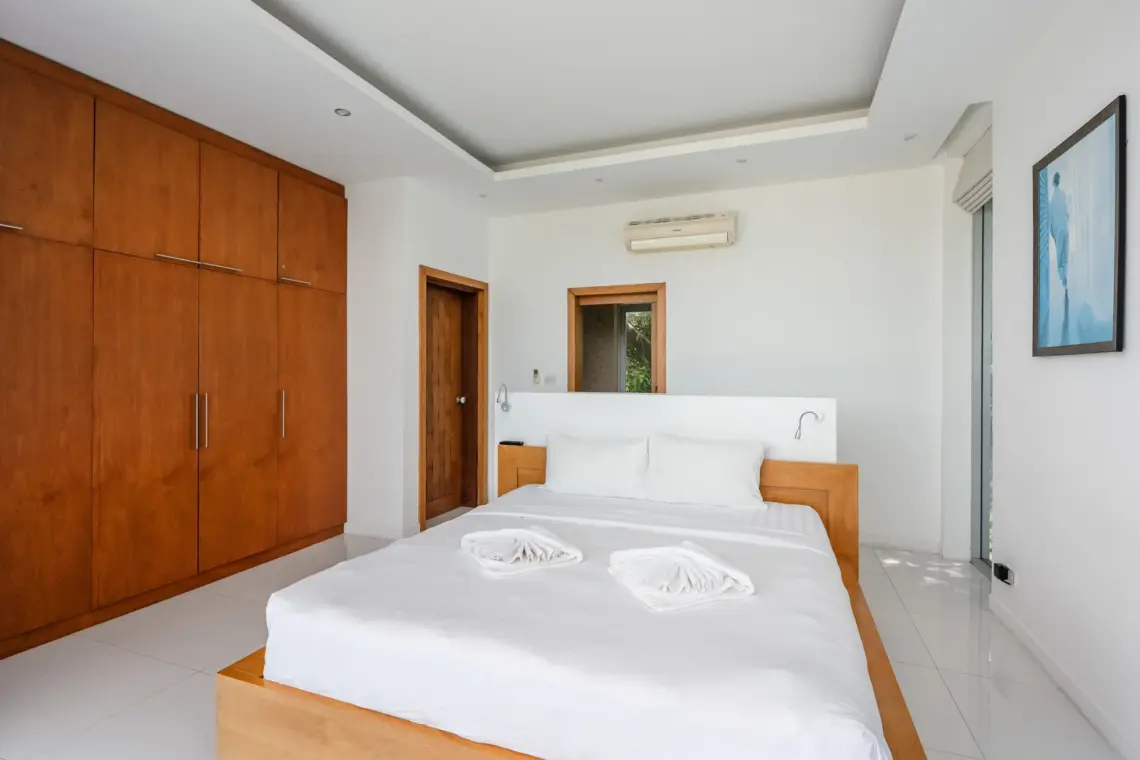 bedroom one in a garden pool villa in Lamai